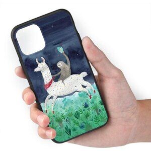 Happy Index Watercolor Sloth Riding Llama iPhone 11 Pro Case Soft TPU Shell